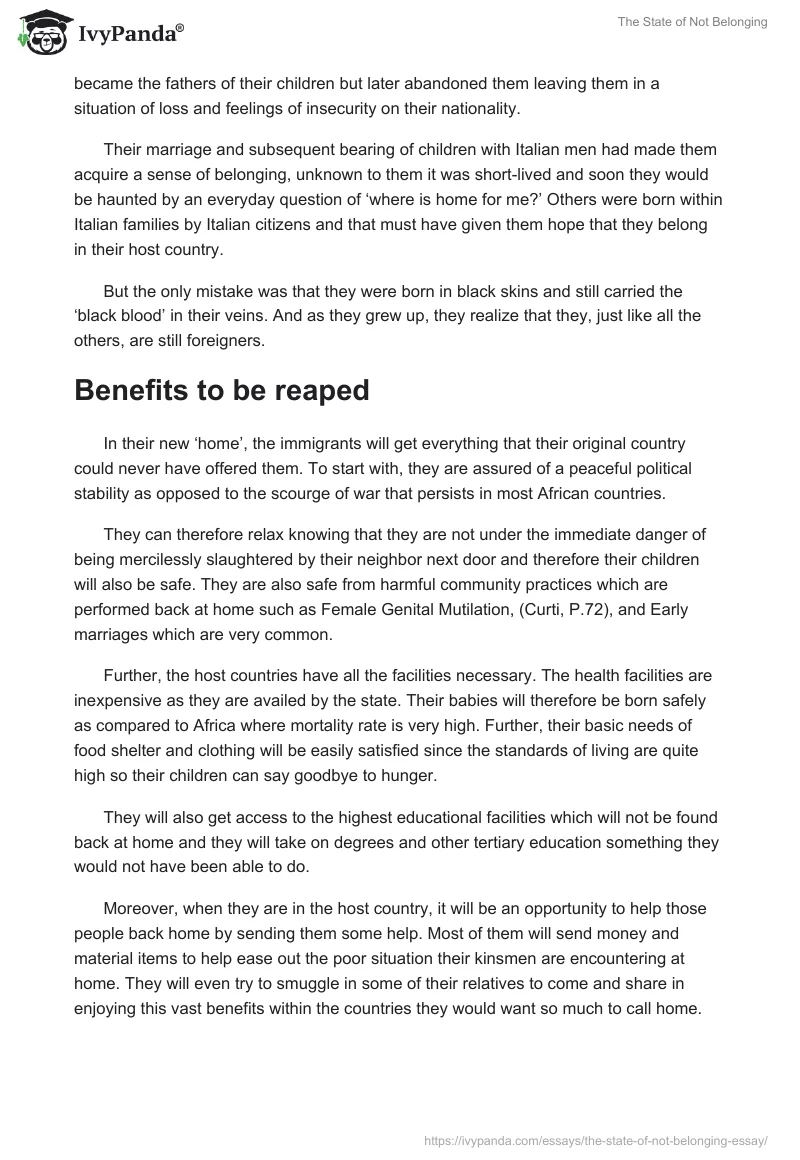 The State of Not Belonging. Page 2