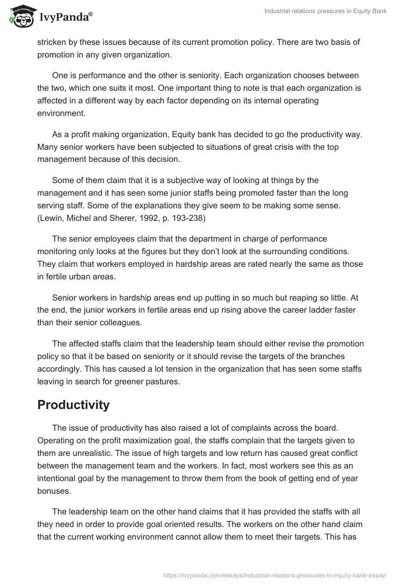 Industrial relations pressures in Equity Bank. Page 3