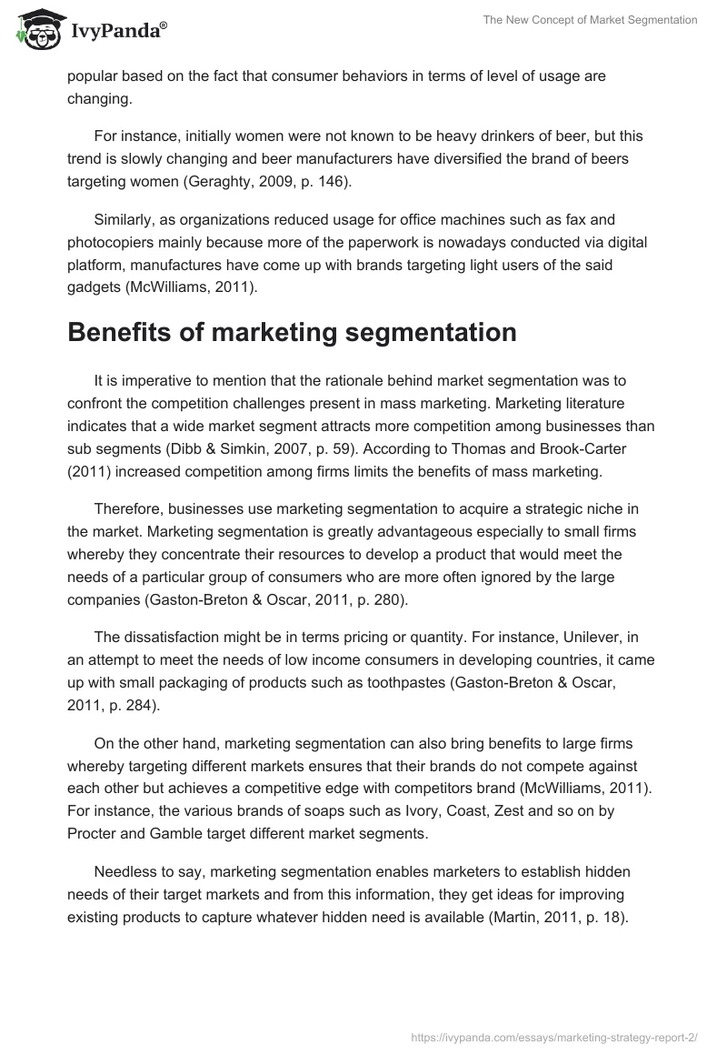 The New Concept of Market Segmentation. Page 4