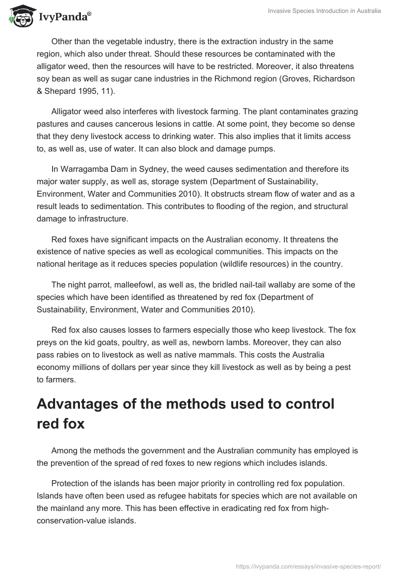 Invasive Species Introduction in Australia. Page 5