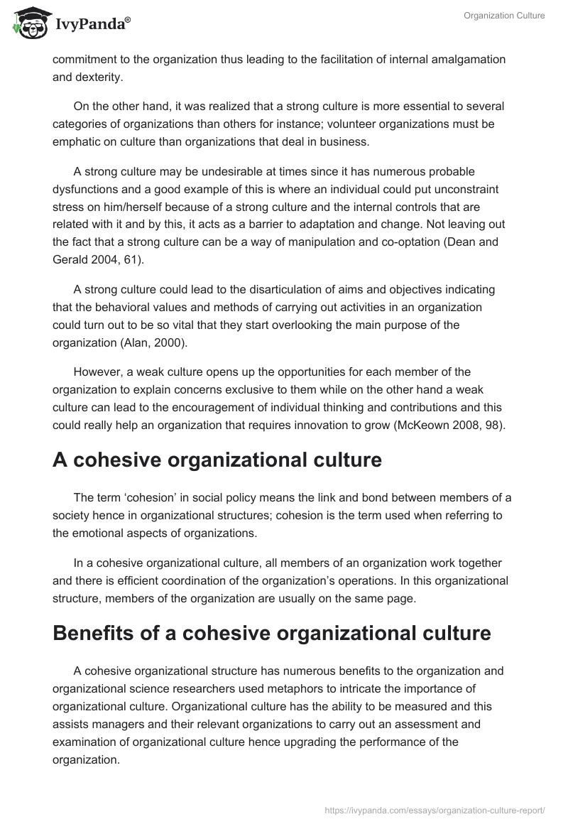Organization Culture. Page 3