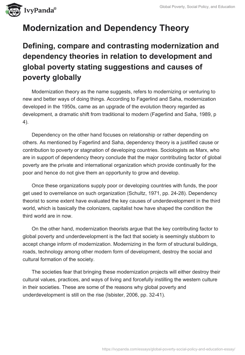 Global Poverty, Social Policy, and Education. Page 2