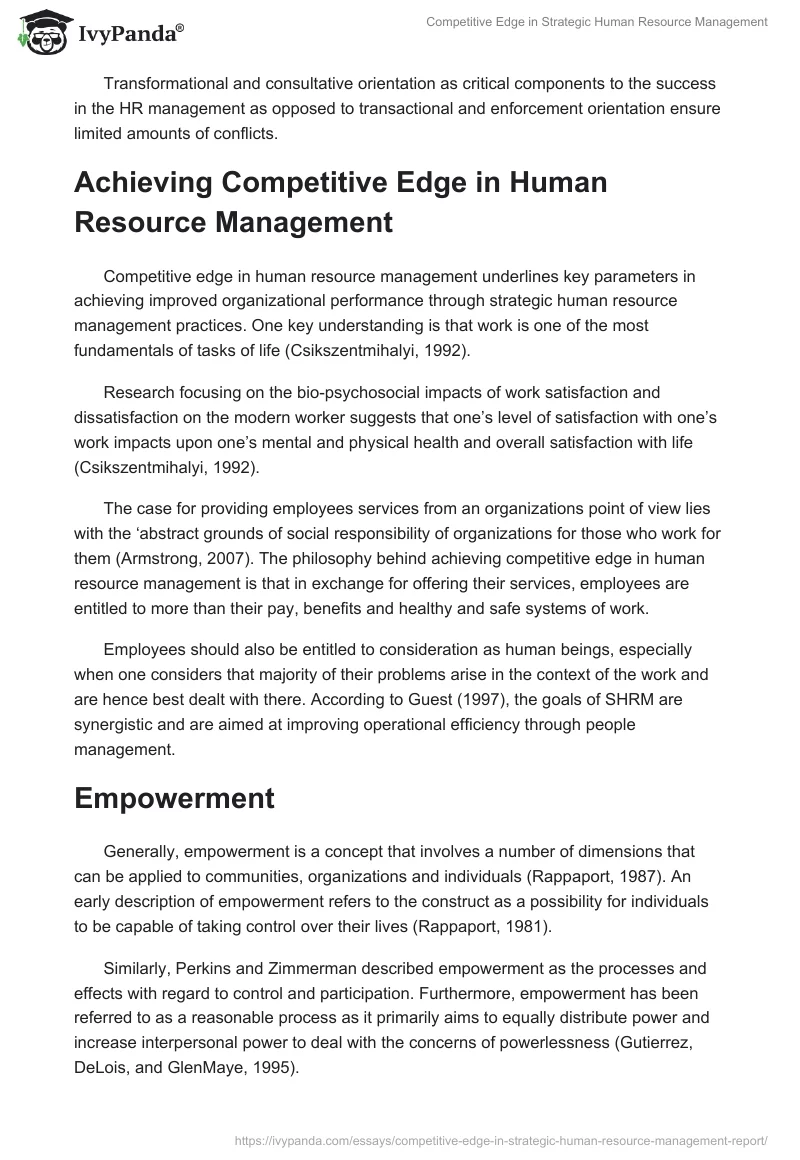Competitive Edge in Strategic Human Resource Management. Page 3