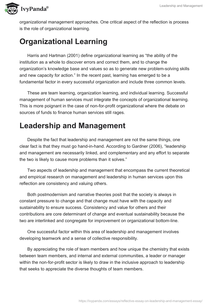 Leadership and Management. Page 3