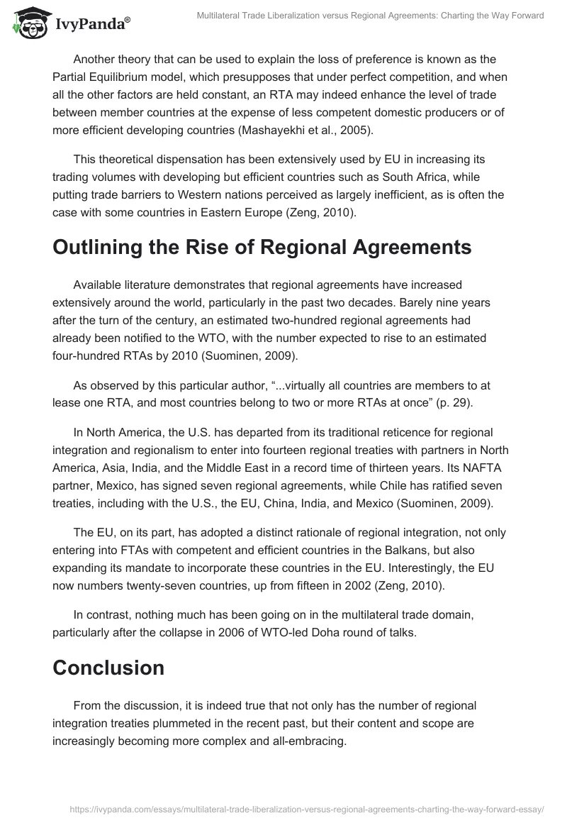 Multilateral Trade Liberalization Versus Regional Agreements: Charting the Way Forward. Page 5