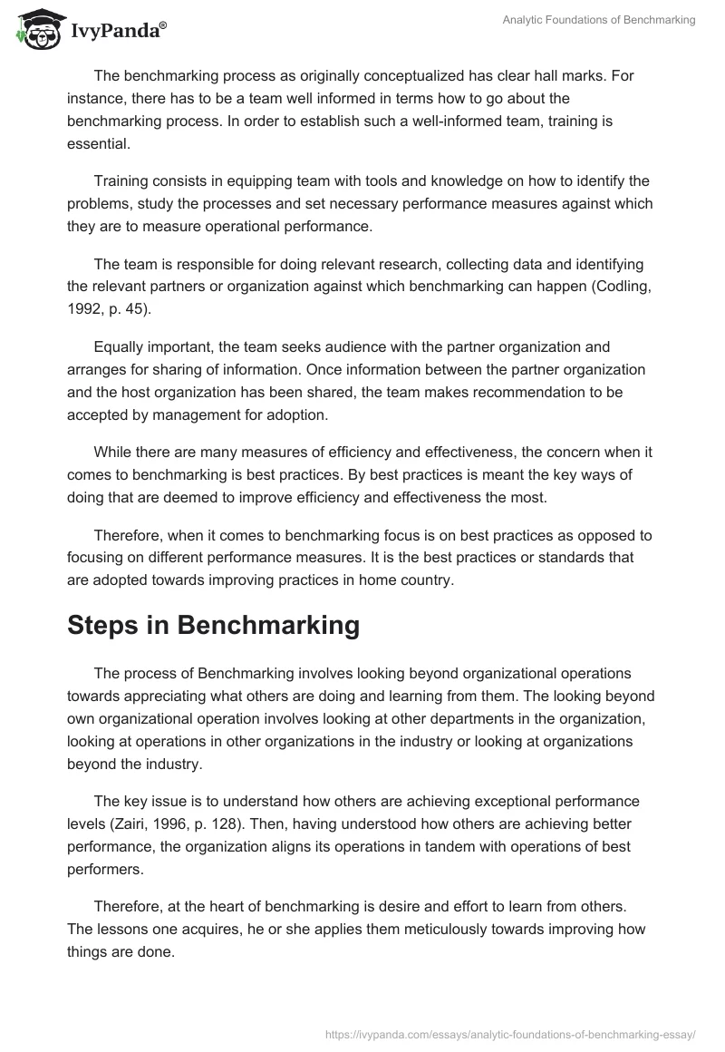 Analytic Foundations of Benchmarking. Page 3
