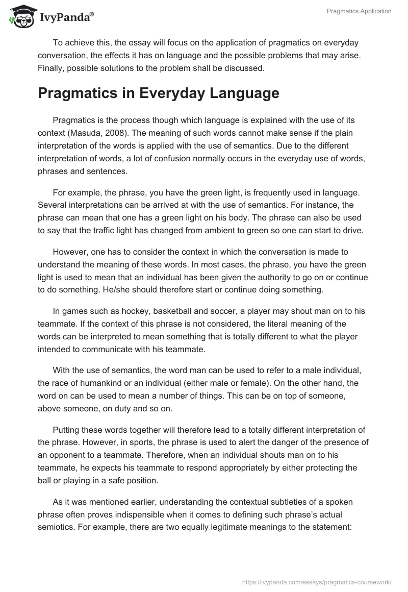 Pragmatics Application. Page 2