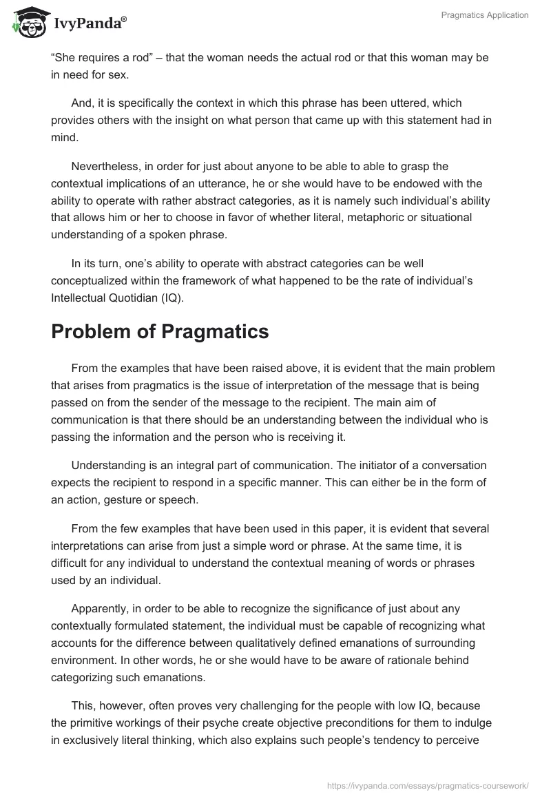 Pragmatics Application. Page 3