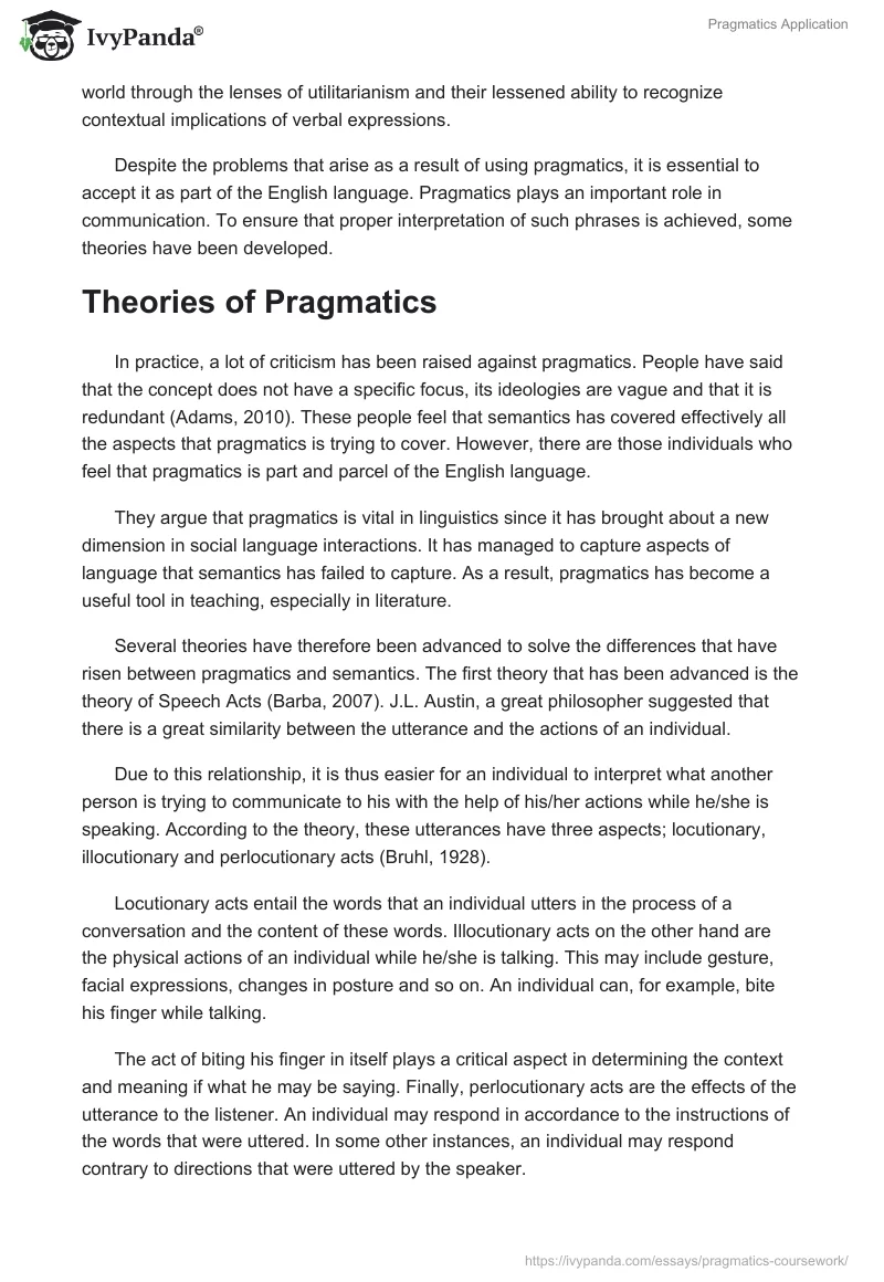 Pragmatics Application. Page 4