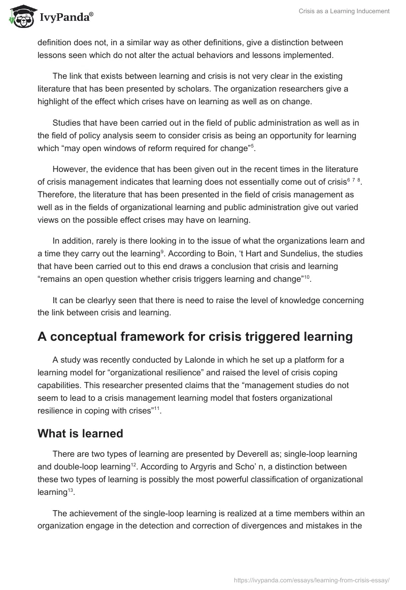 Crisis as a Learning Inducement. Page 2