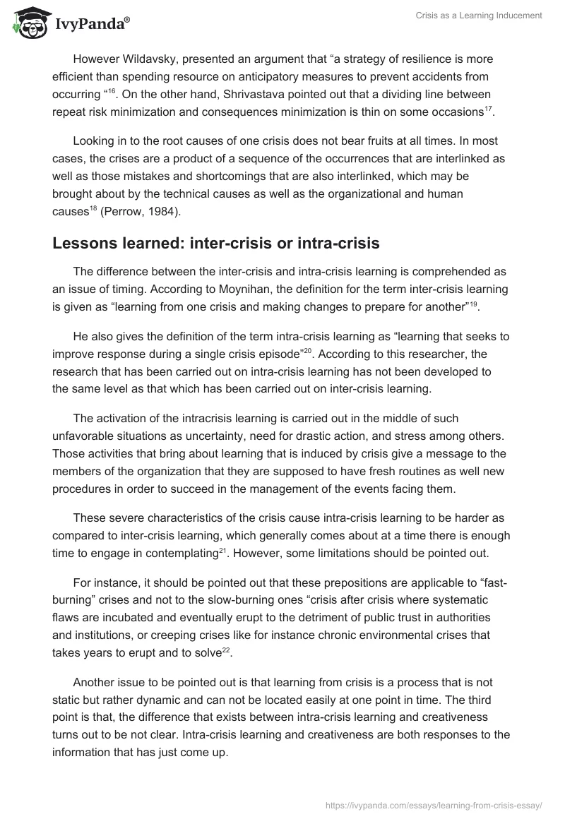 Crisis as a Learning Inducement. Page 4