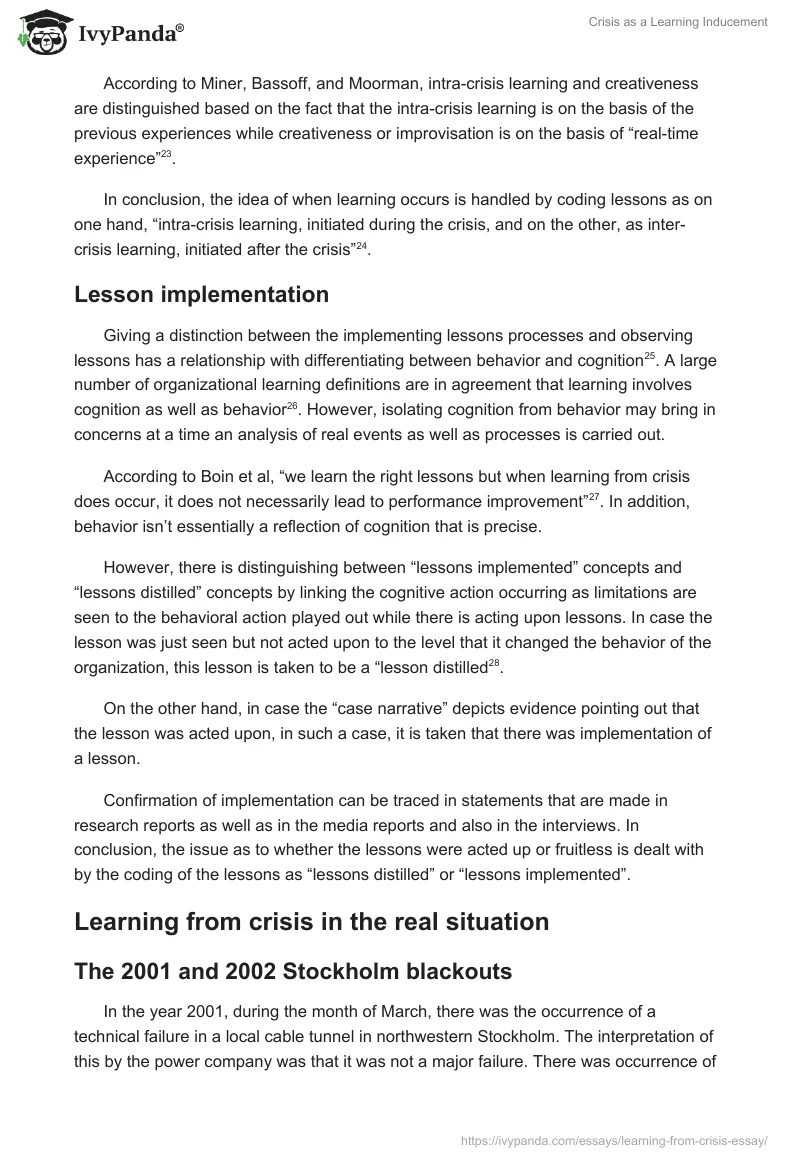 Crisis as a Learning Inducement. Page 5