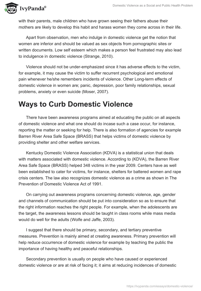 Domestic Violence as a Social and Public Health Problem. Page 2