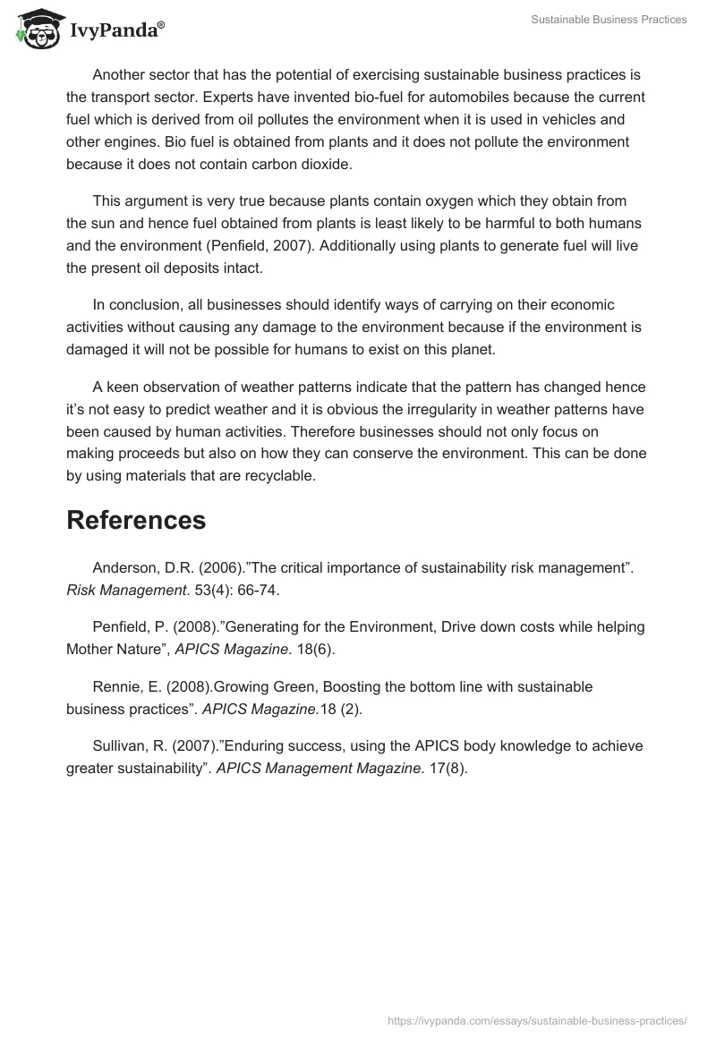 Sustainable Business Practices. Page 3
