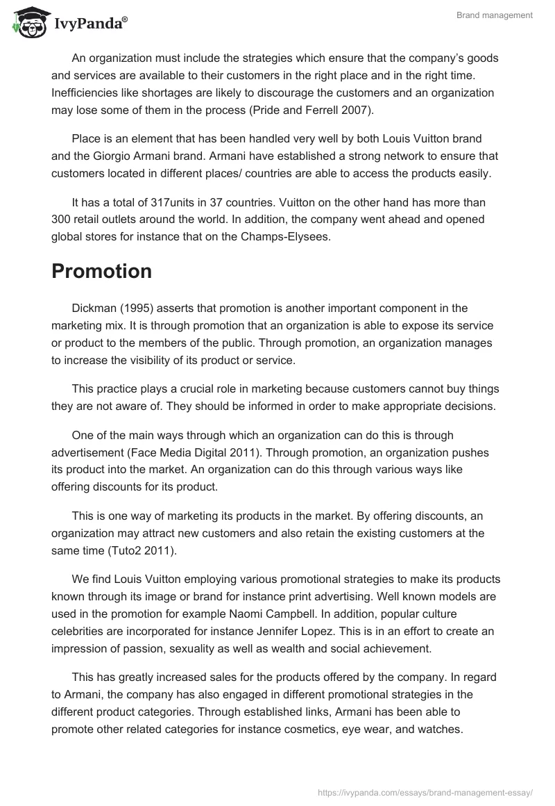 essay about brand image