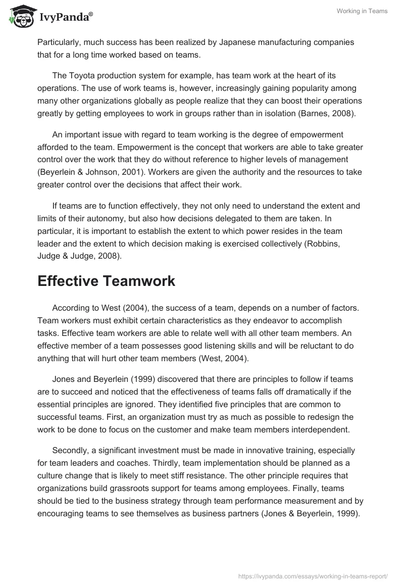 Working in Teams. Page 3