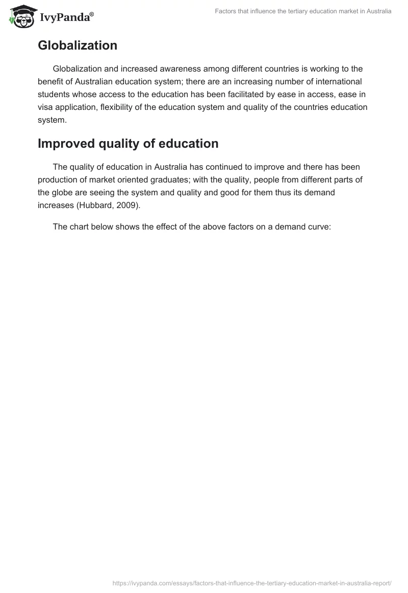 Factors that influence the tertiary education market in Australia. Page 2