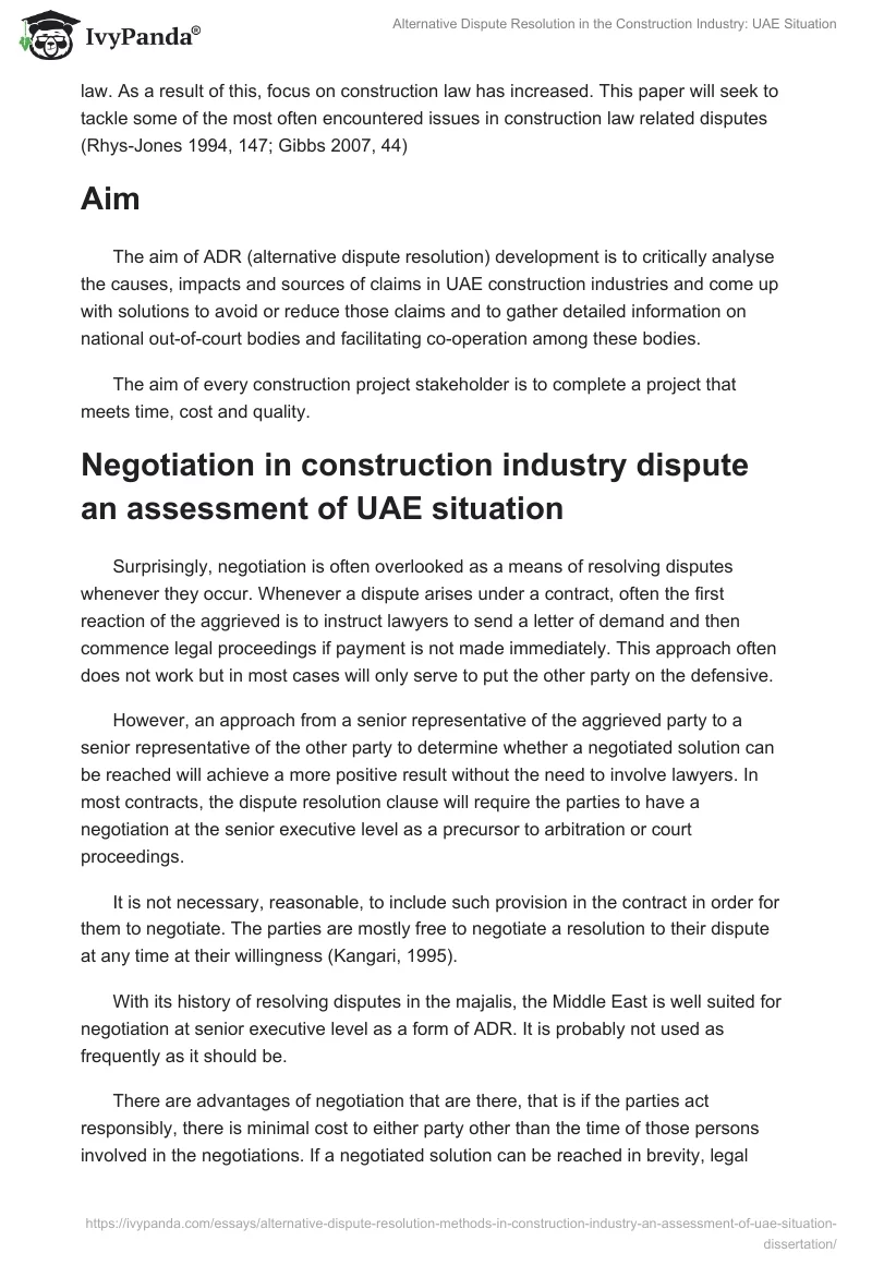 Alternative Dispute Resolution in the Construction Industry: UAE Situation. Page 2