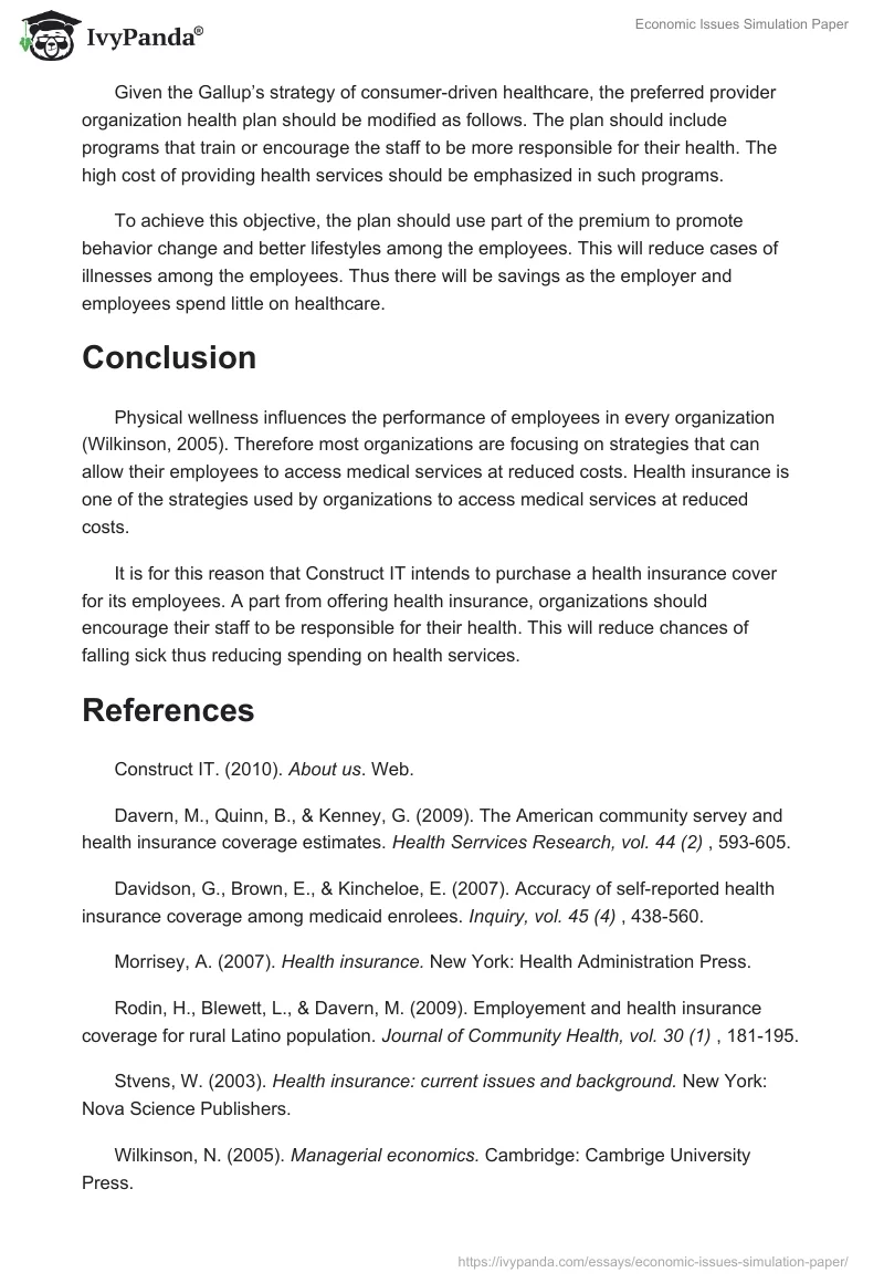 Economic Issues Simulation Paper. Page 4