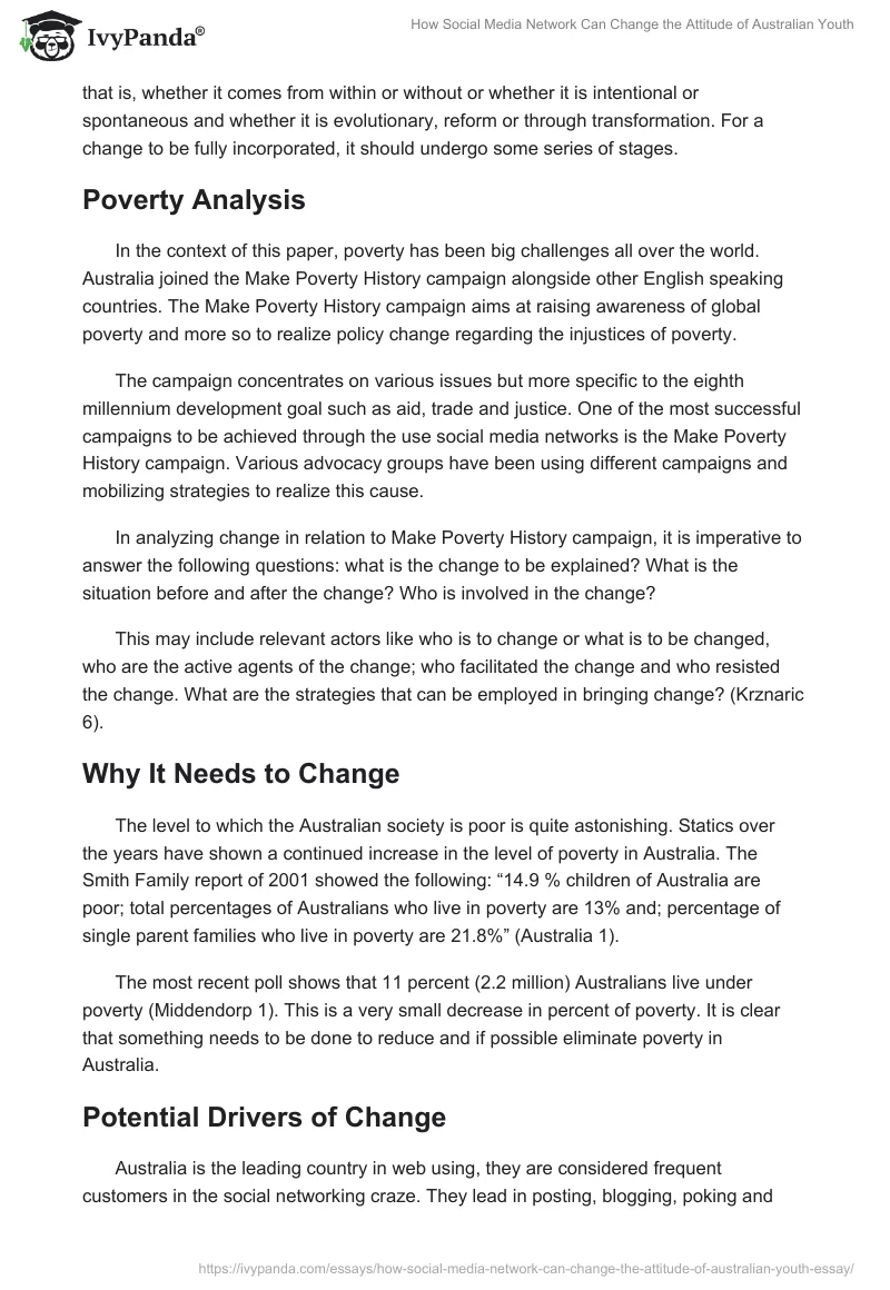 How Social Media Network Can Change the Attitude of Australian Youth. Page 2