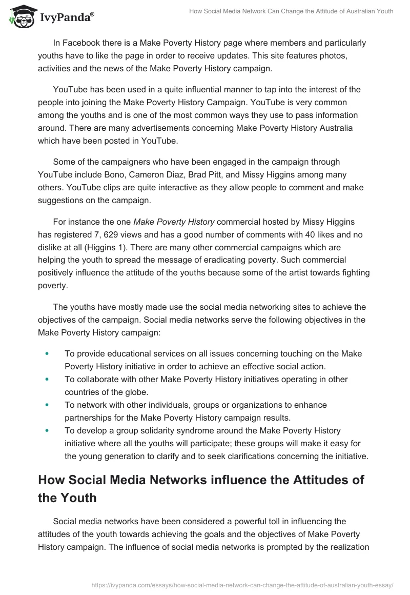 How Social Media Network Can Change the Attitude of Australian Youth. Page 4