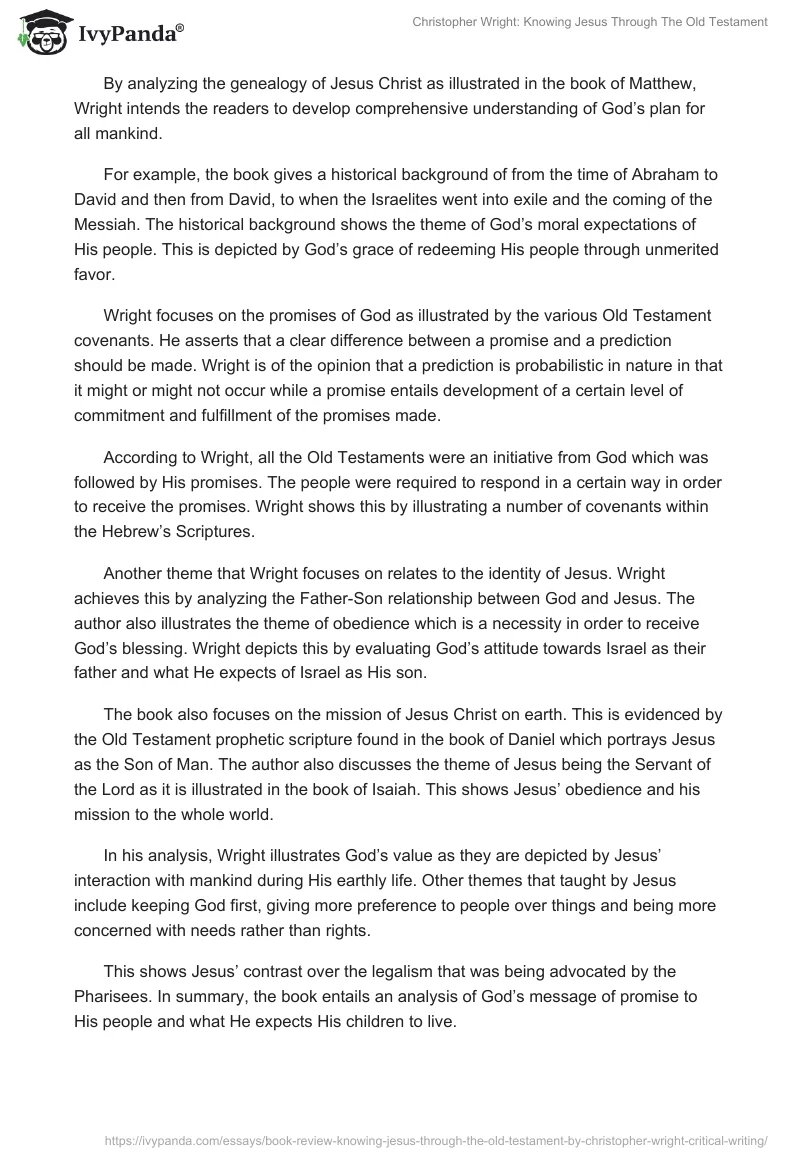Christopher Wright: Knowing Jesus Through the Old Testament. Page 2