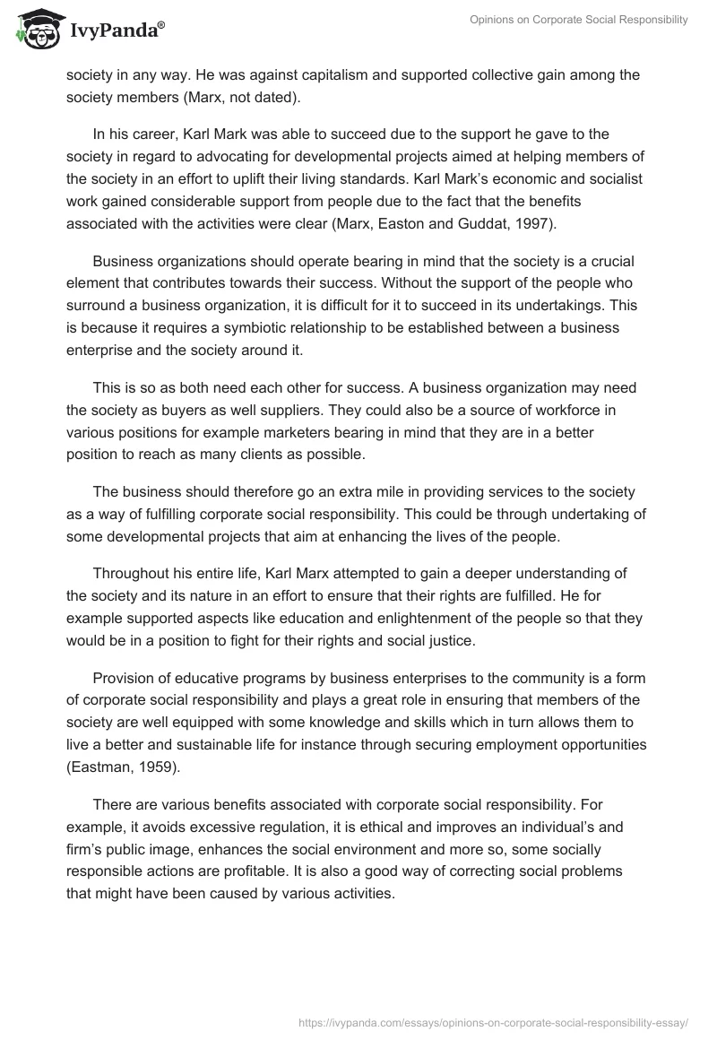 Opinions on Corporate Social Responsibility. Page 2