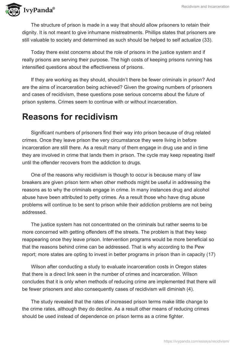 Recidivism and Incarceration. Page 2