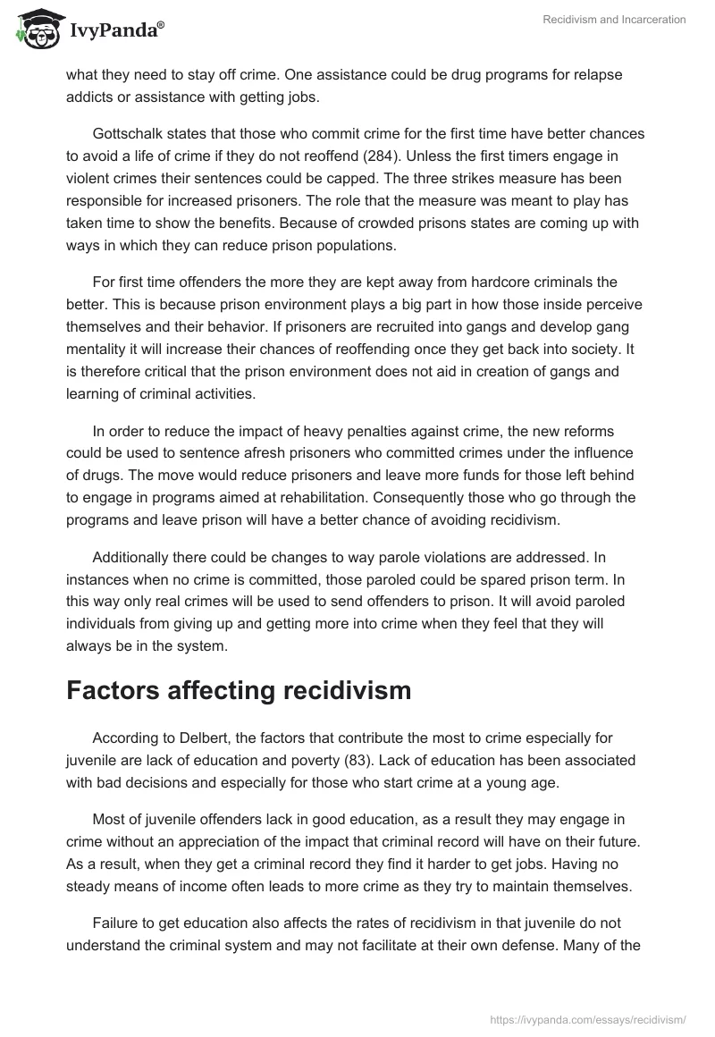Recidivism and Incarceration. Page 5