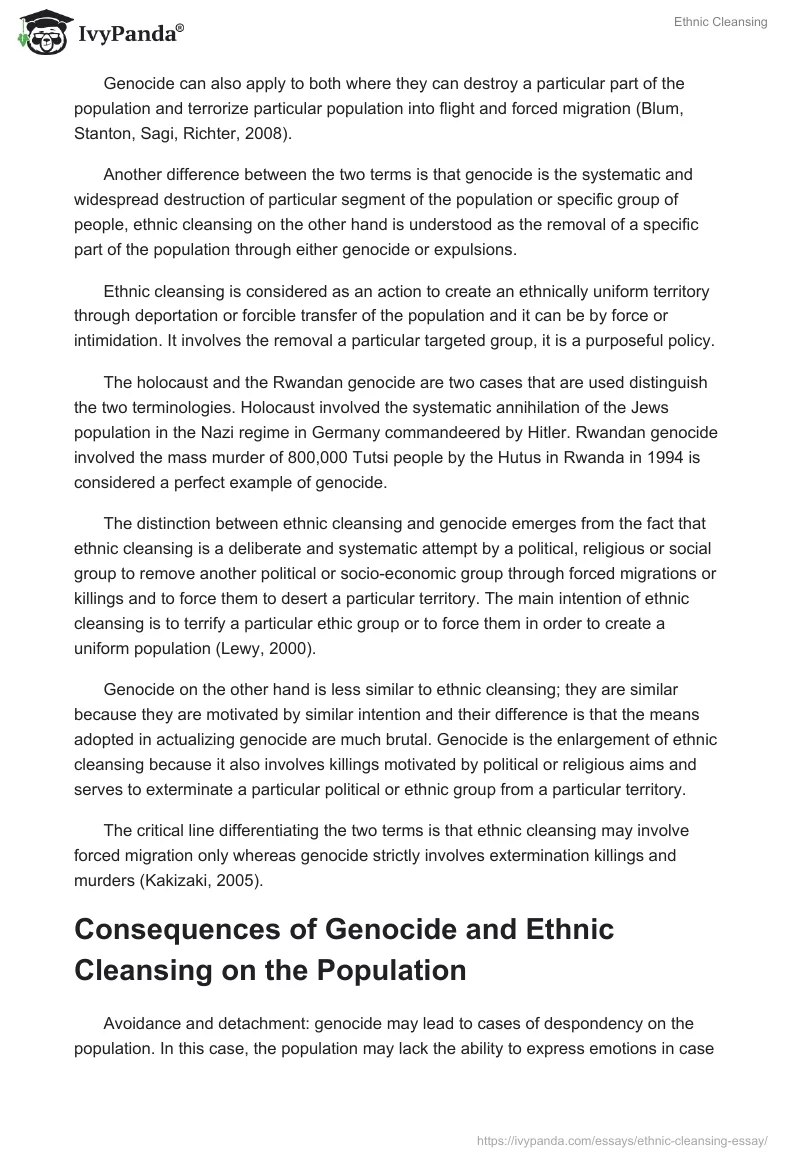 Ethnic Cleansing and Genocide. Page 2