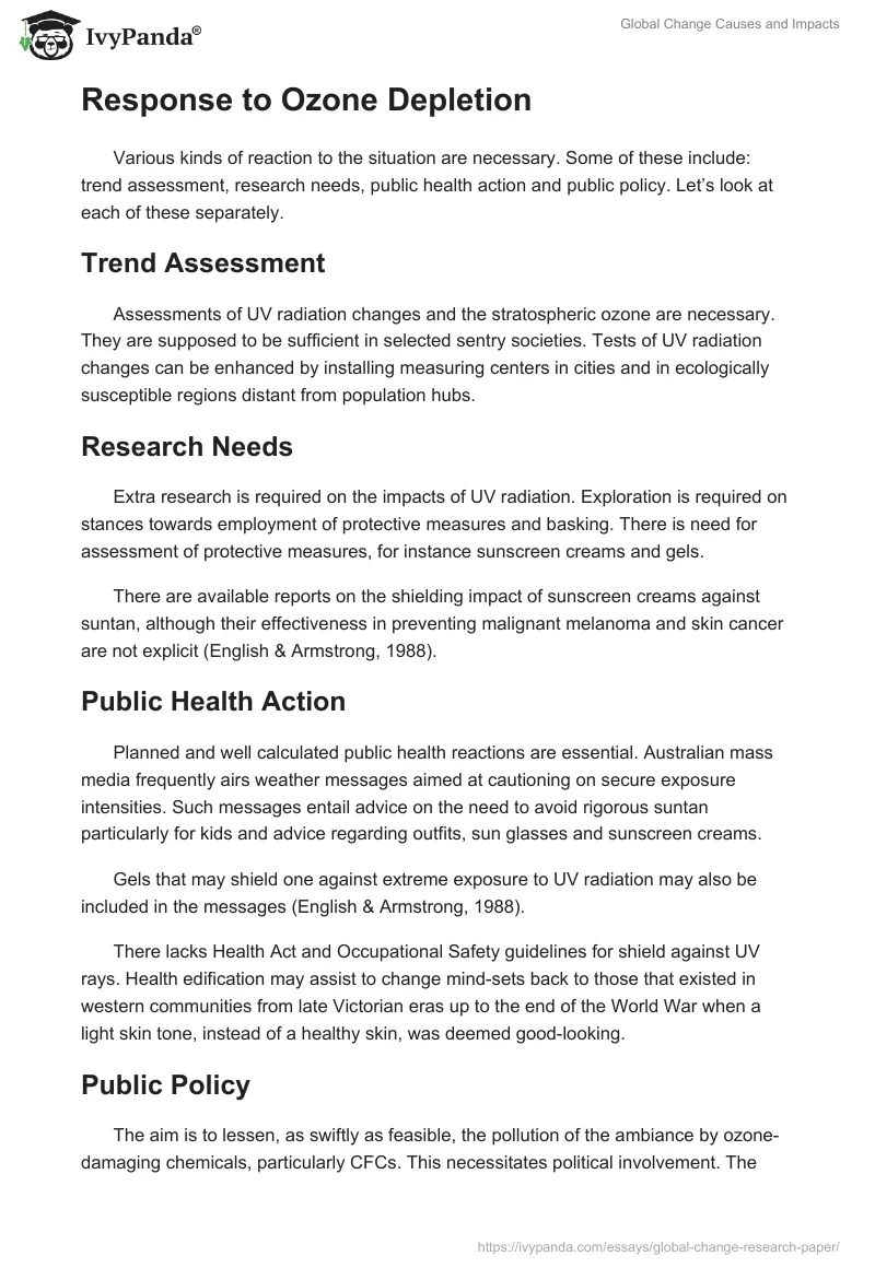 Global Change Causes and Impacts. Page 4