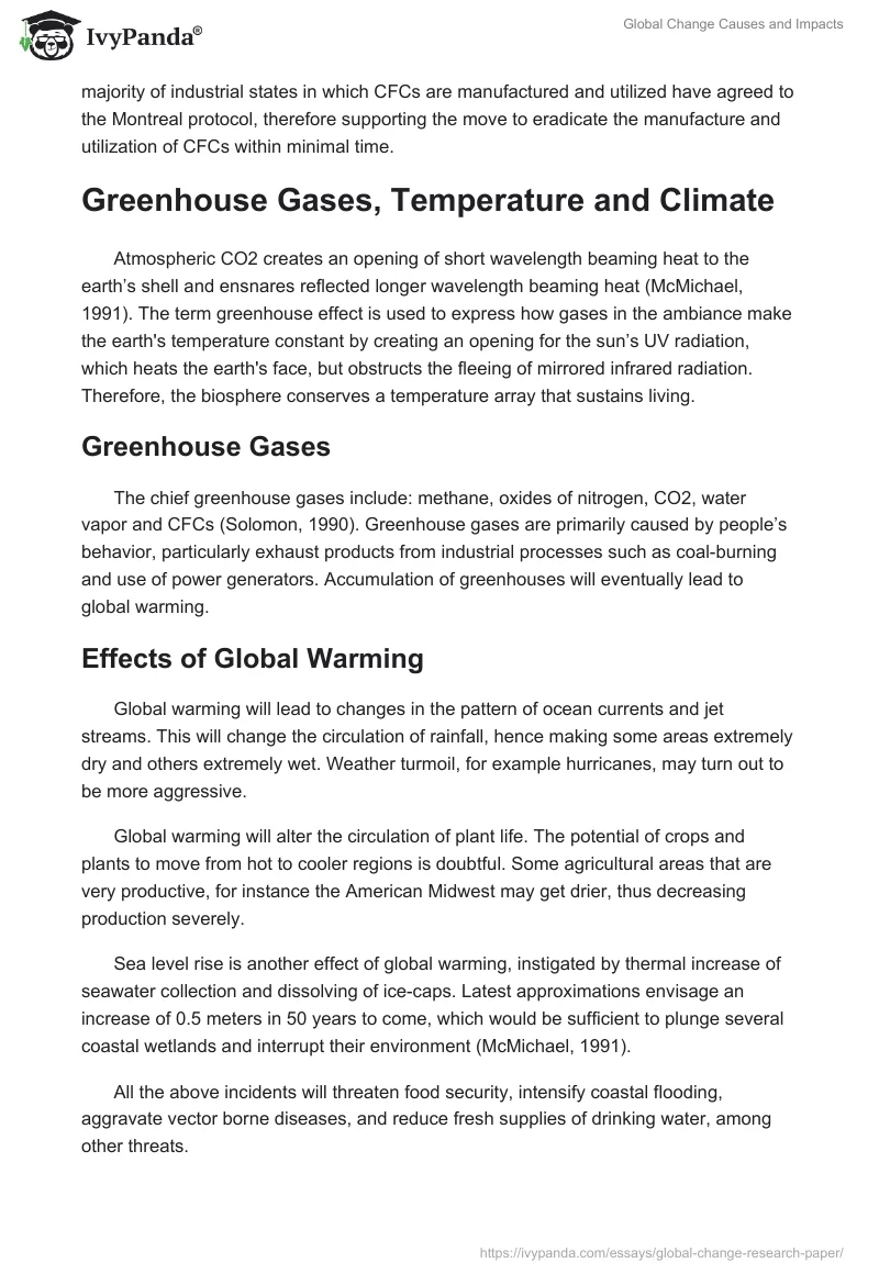 Global Change Causes and Impacts. Page 5