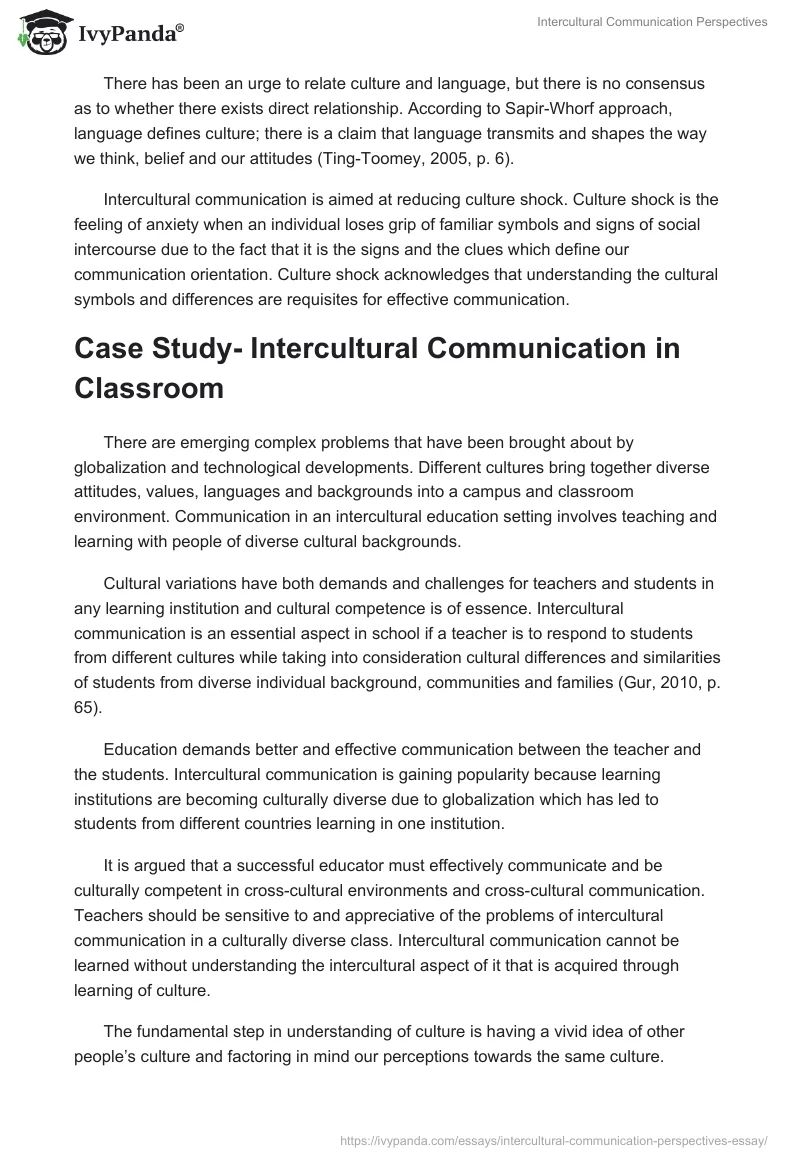 reflective essay on intercultural communication