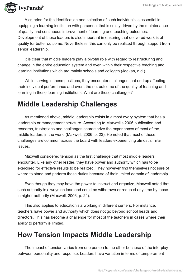 Challenges of Middle Leaders. Page 3