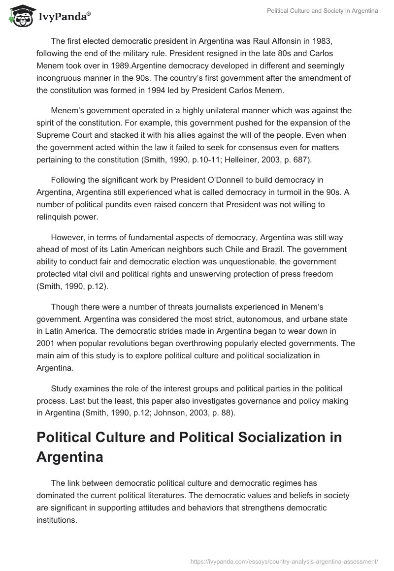Political Culture and Society in Argentina. Page 2