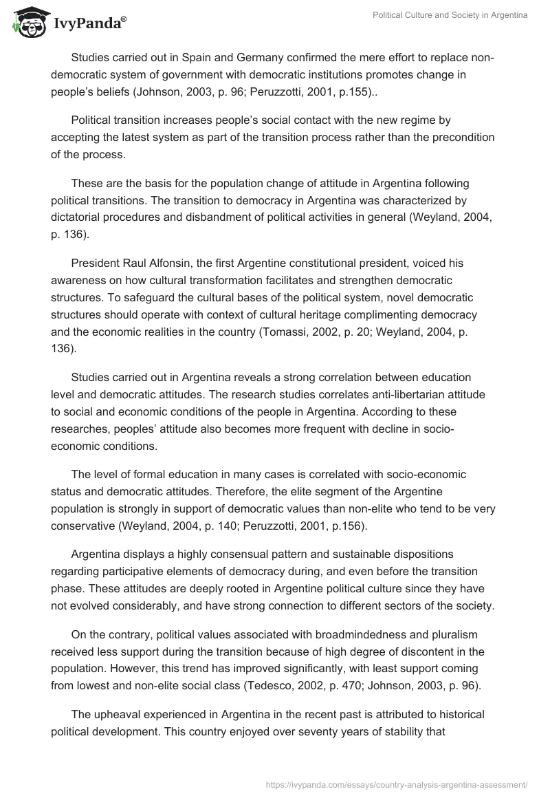 Political Culture and Society in Argentina. Page 3