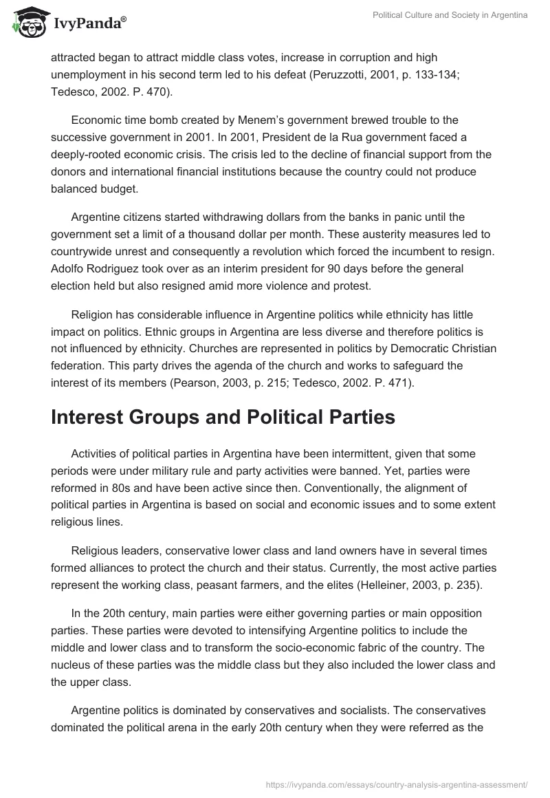 Political Culture and Society in Argentina. Page 5
