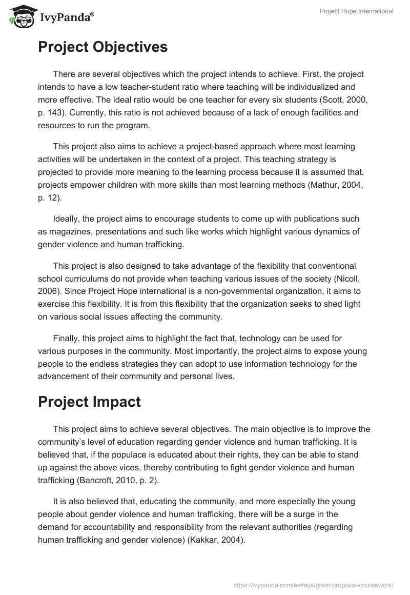 Project Hope International. Page 3