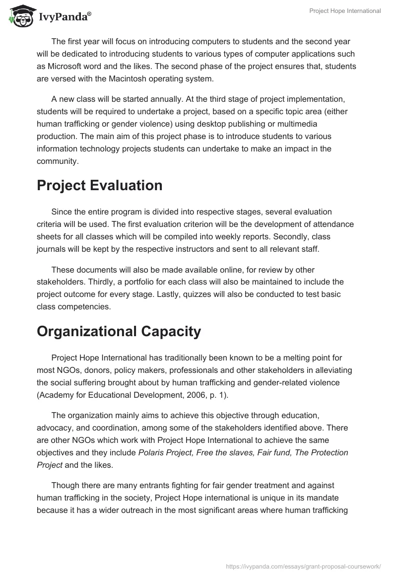 Project Hope International. Page 5