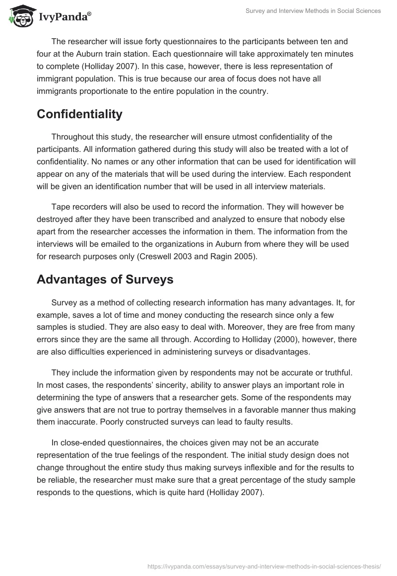 Survey and Interview Methods in Social Sciences. Page 3