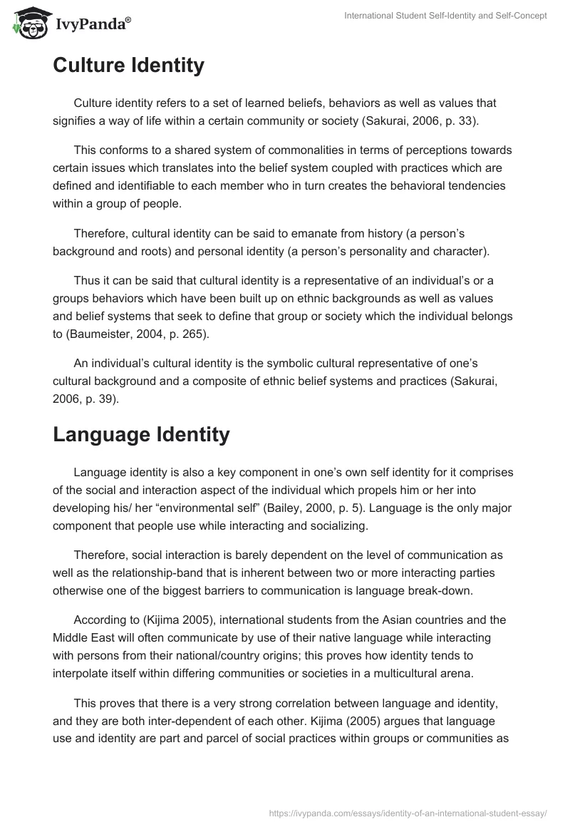 International Student Self-Identity and Self-Concept. Page 2