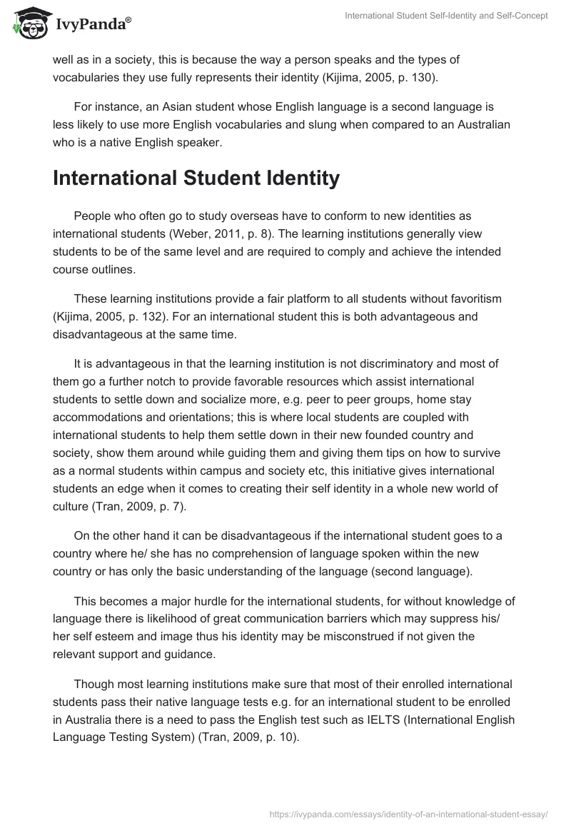 International Student Self-Identity and Self-Concept. Page 3
