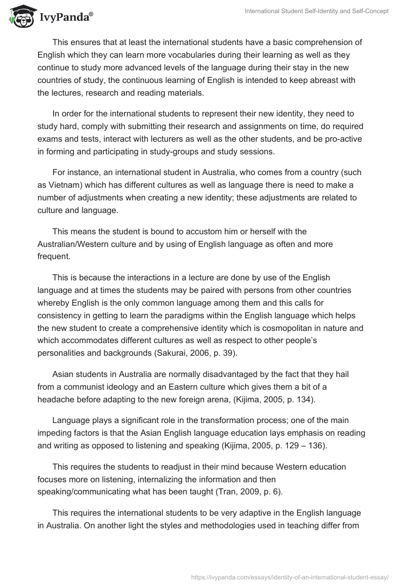 International Student Self-Identity and Self-Concept. Page 4