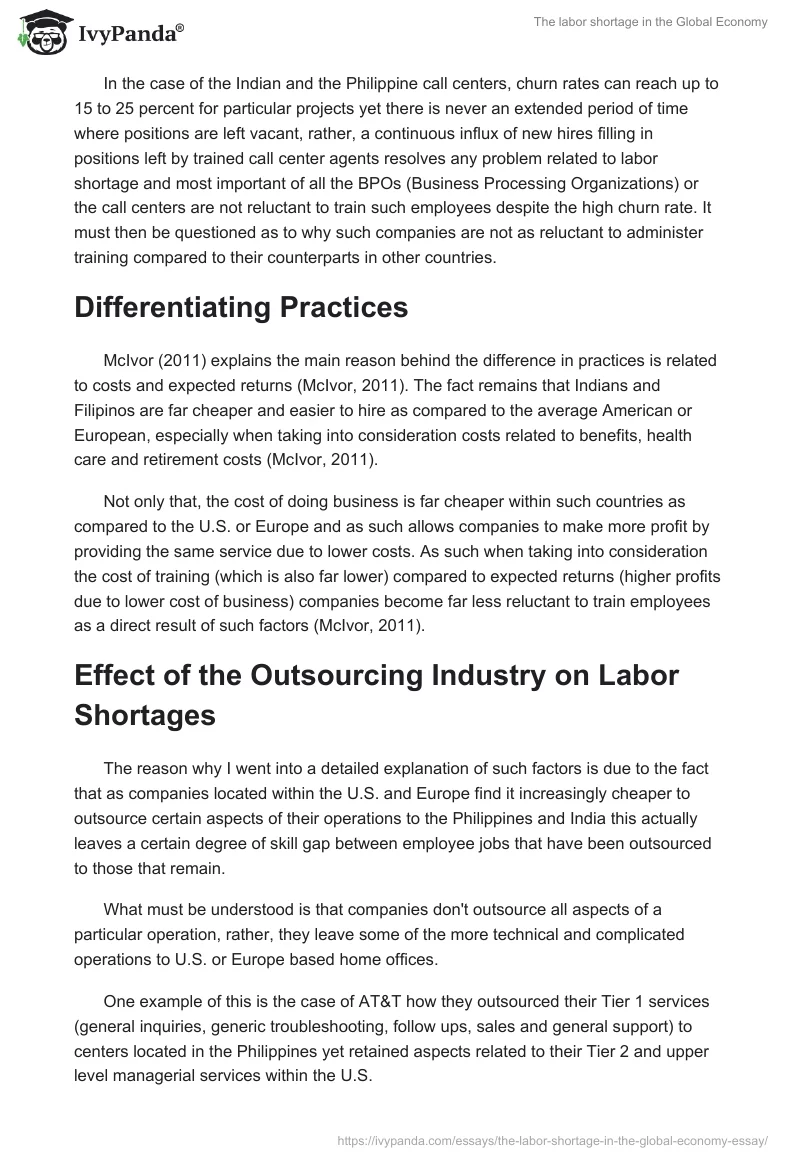 The labor shortage in the Global Economy. Page 2