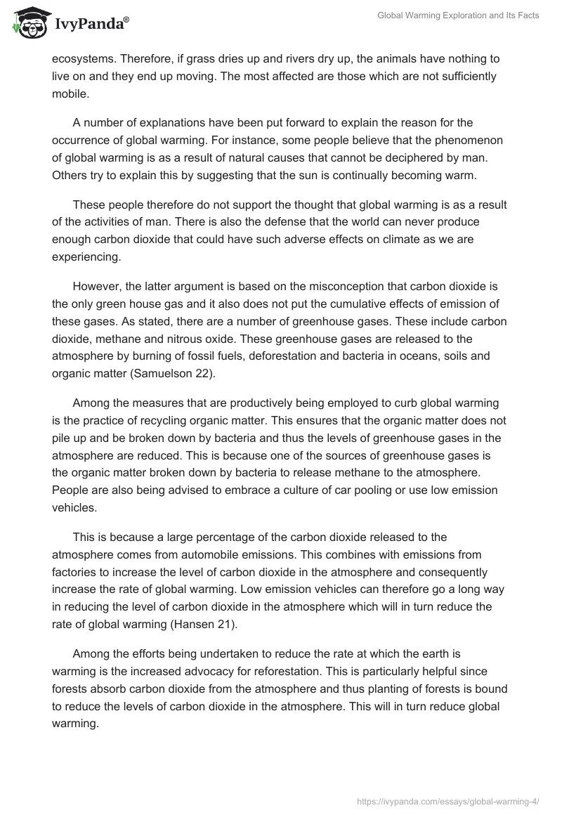 Global Warming Exploration and Its Facts. Page 3