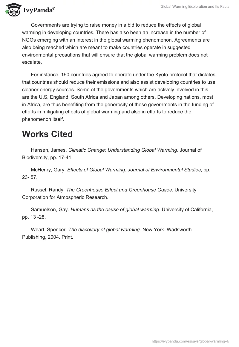 Global Warming Exploration and Its Facts. Page 4