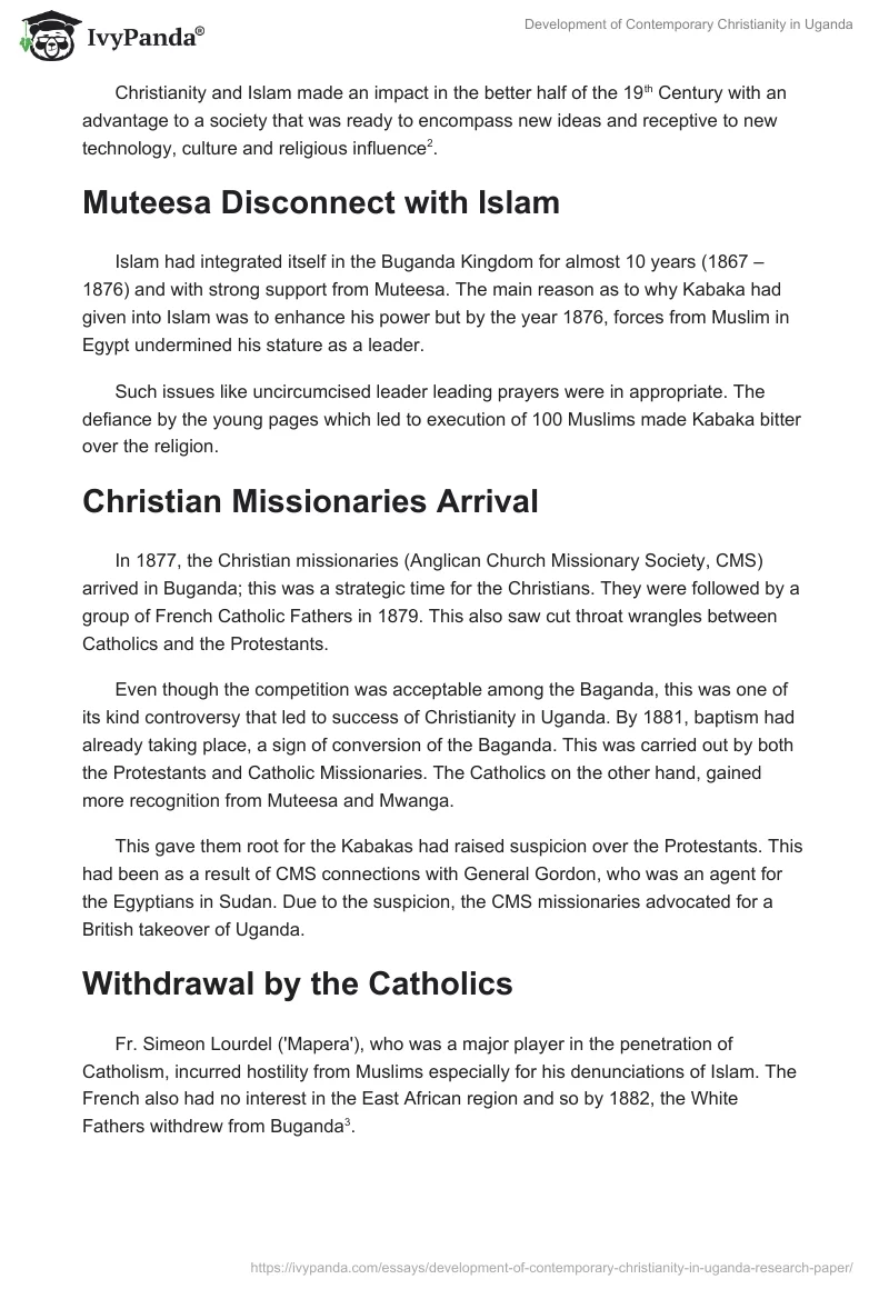 Development of Contemporary Christianity in Uganda. Page 2