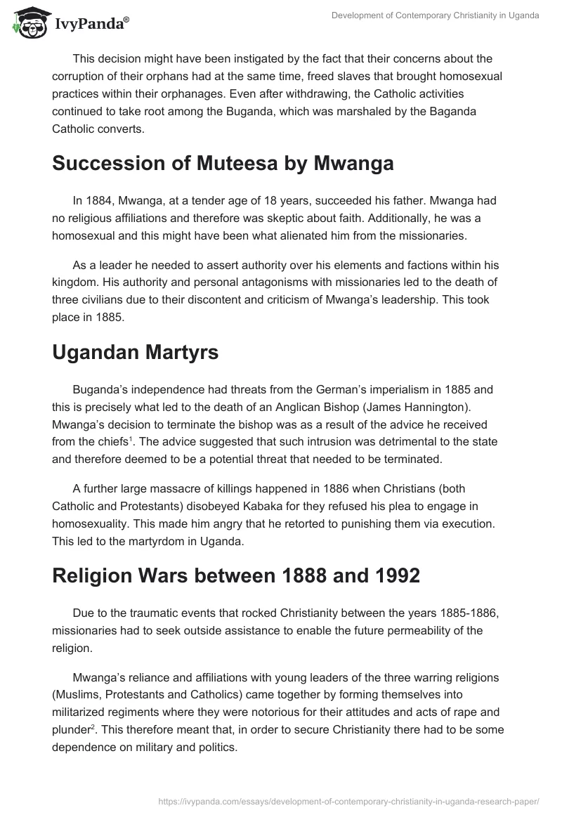 Development of Contemporary Christianity in Uganda. Page 3