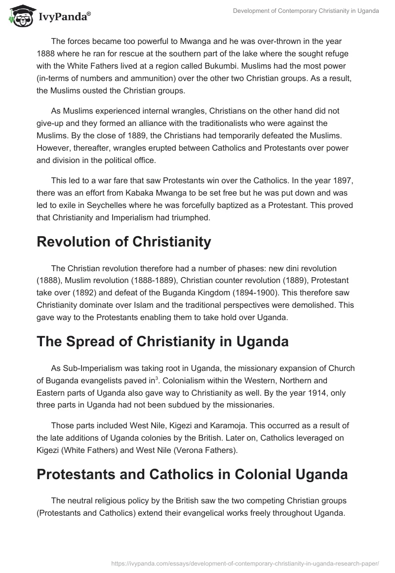 Development of Contemporary Christianity in Uganda. Page 4