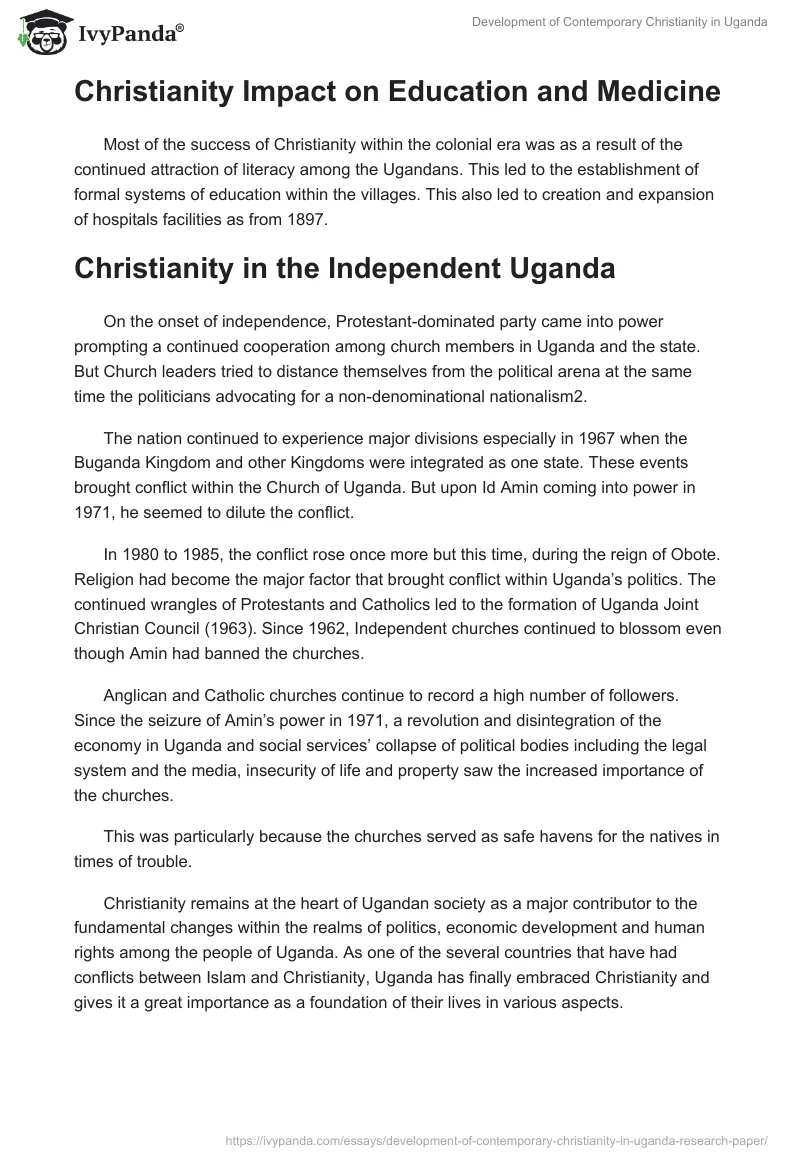 Development of Contemporary Christianity in Uganda. Page 5